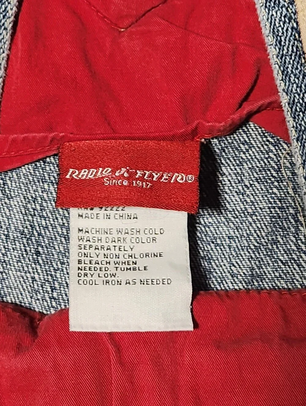 Vintage Radio Flyer Denim Overalls Size 3T Kids Red Tag 90s Y2K Wagon Theme